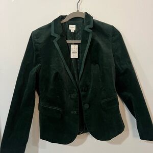 J. Crew Women's Dark Green Velvet Blazer